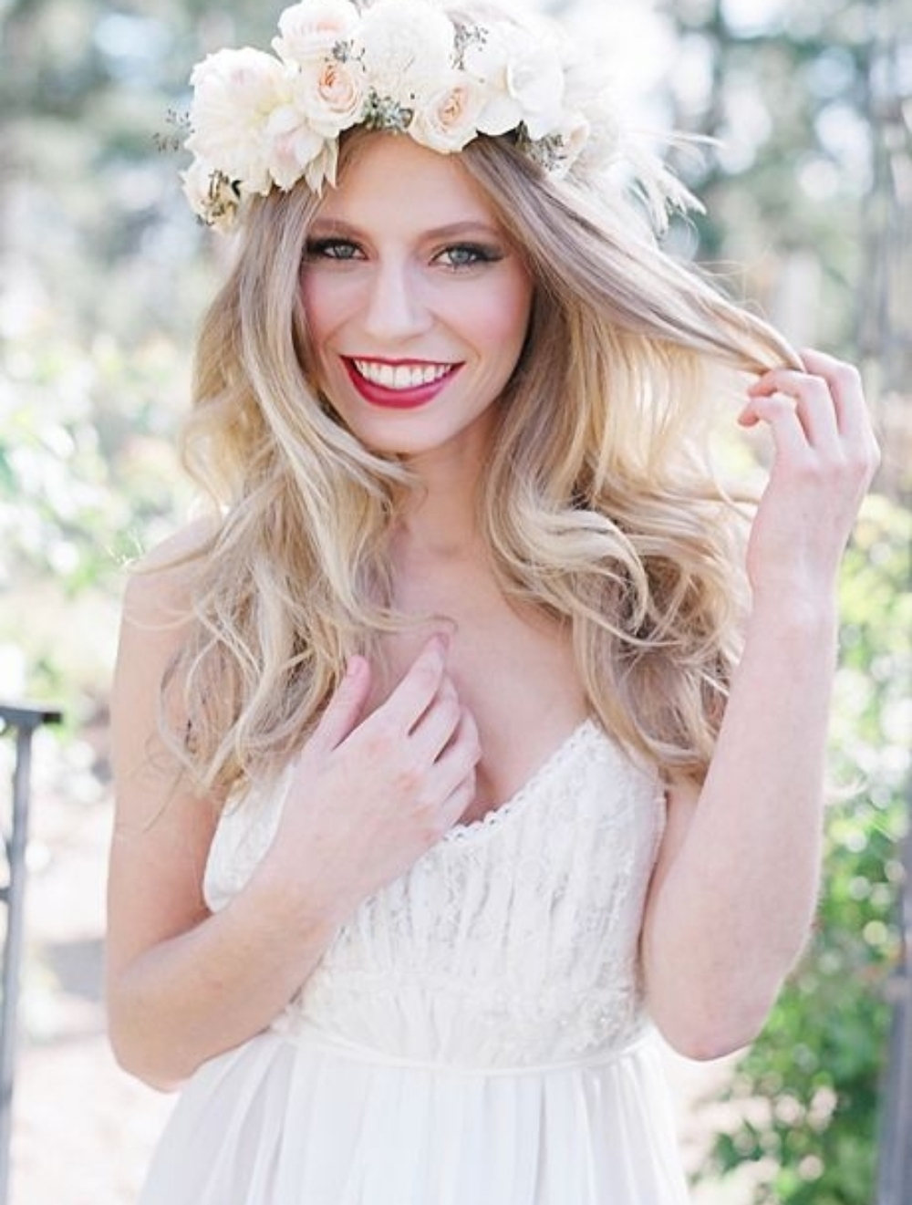 WHITE MAY DAY Nina Leonard Maxi Dress with Crochet Edge